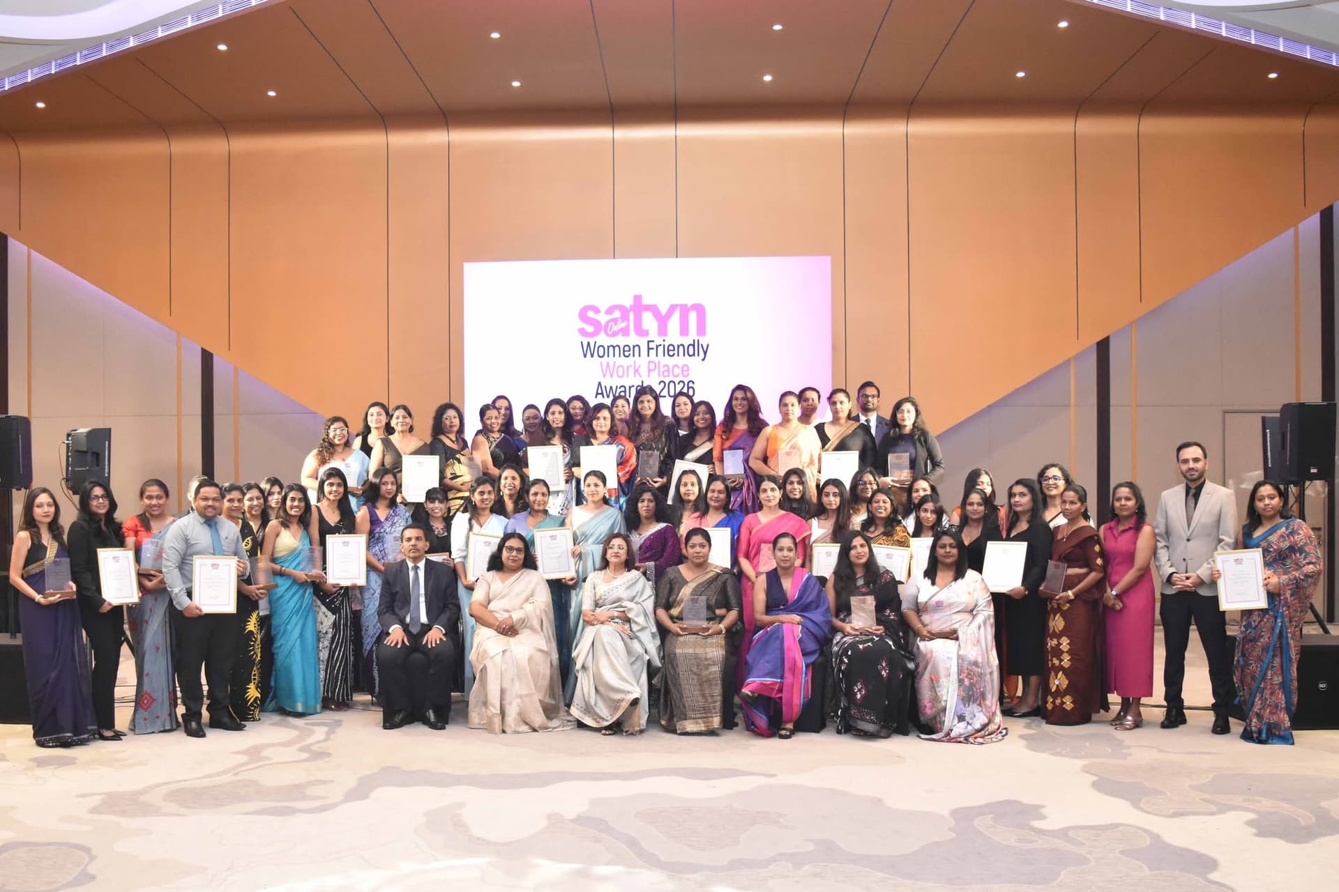 Group photo of the 2026 Satynmag Women Friendly Workplace Awards recipients.