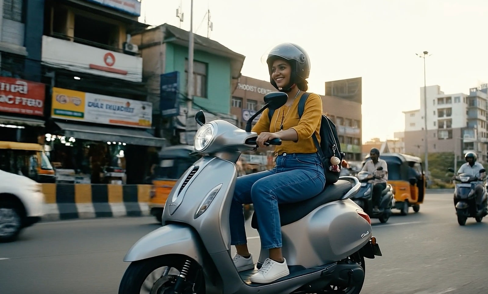 Chetak Electric Scooter on Sri Lankan roads