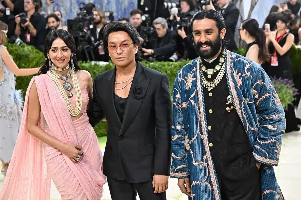 Prabal Gurung's design — translating Gayatri Devi's chiffon sari into red-carpet couture with emotional intelligence